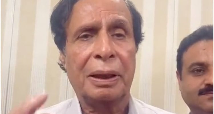 pti president chaudhry parvez elahi records a message for pti supporters during court appearance in june 2023 photo screengrab file